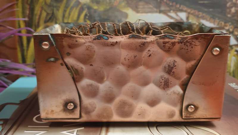 Vintage Hammered Copper Planter |  Jardinière |