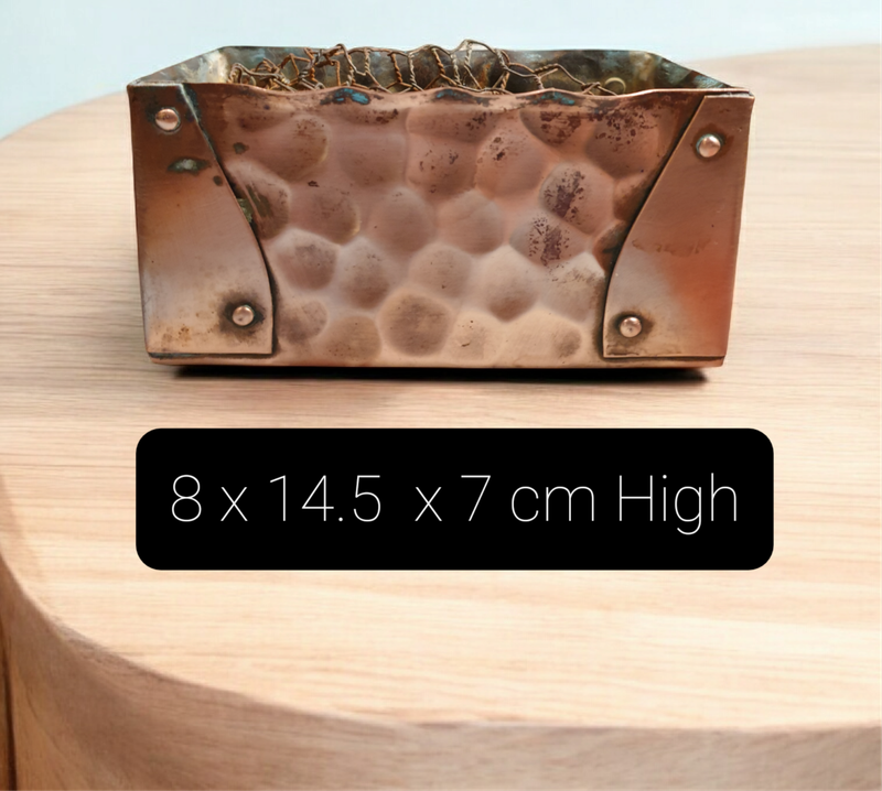 Vintage Hammered Copper Planter |  Jardinière |