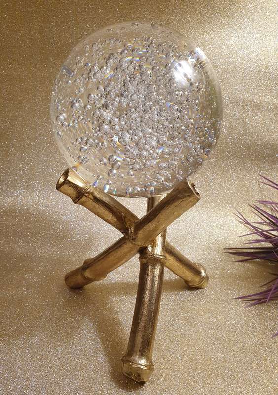Pinto Bamboo & Crystal Ball Ornament
