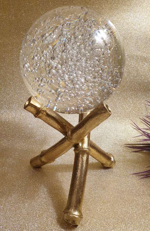 Pinto Bamboo & Crystal Ball Ornament