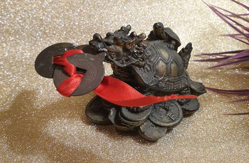 Dragon Tortoise On Coin | Made from resin |