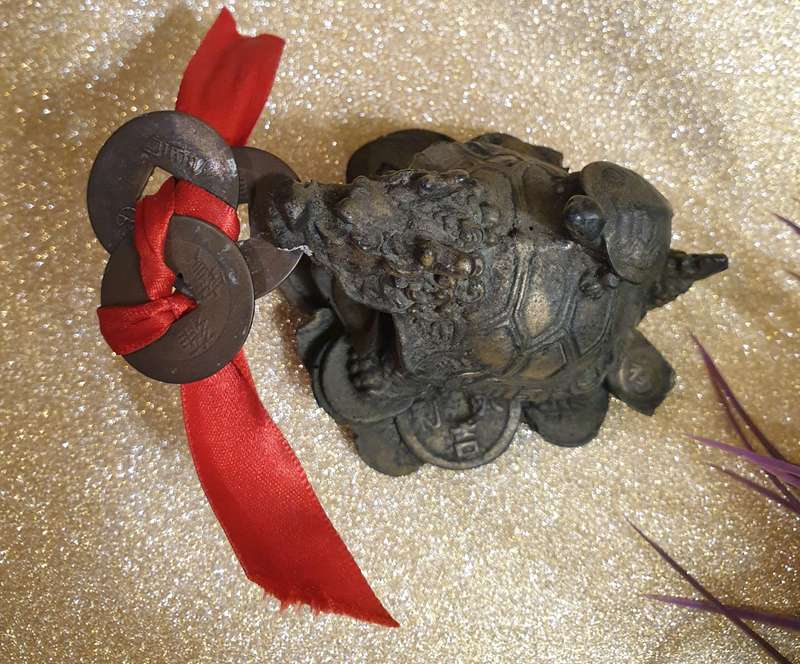 Dragon Tortoise On Coin | Made from resin |