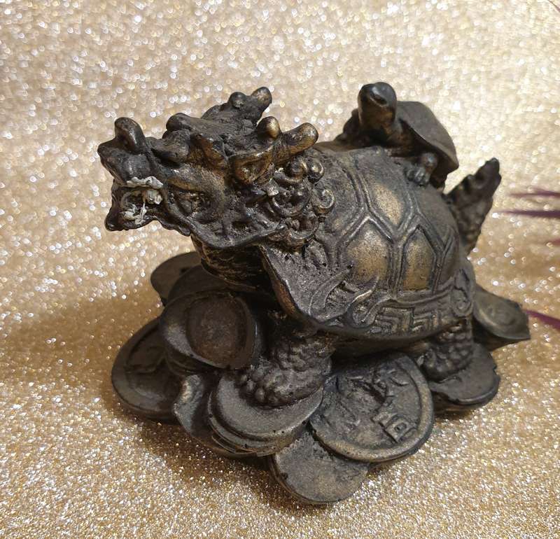 Dragon Tortoise On Coin | Made from resin |