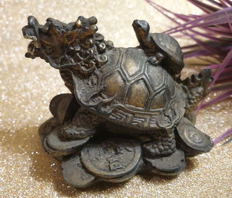 Dragon Tortoise On Coin | Made from resin |