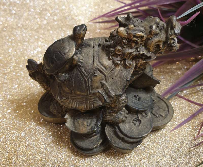 Dragon Tortoise On Coin | Made from resin |