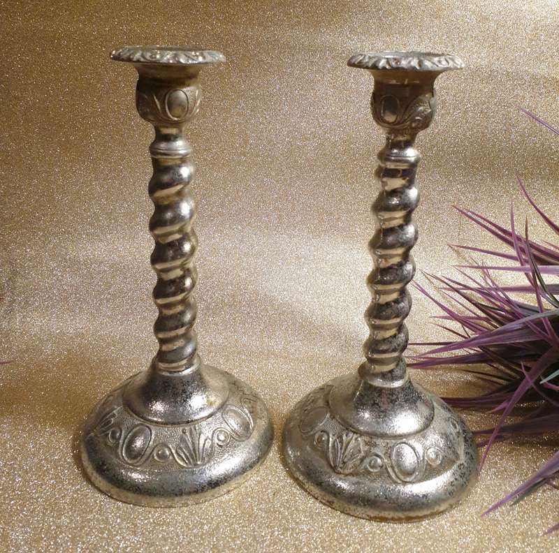 SET OF CANDLE HOLDERS | METAL | MADE IN ENGLAND |