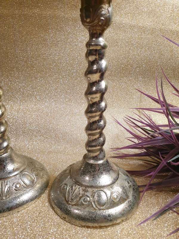 SET OF CANDLE HOLDERS | METAL | MADE IN ENGLAND |
