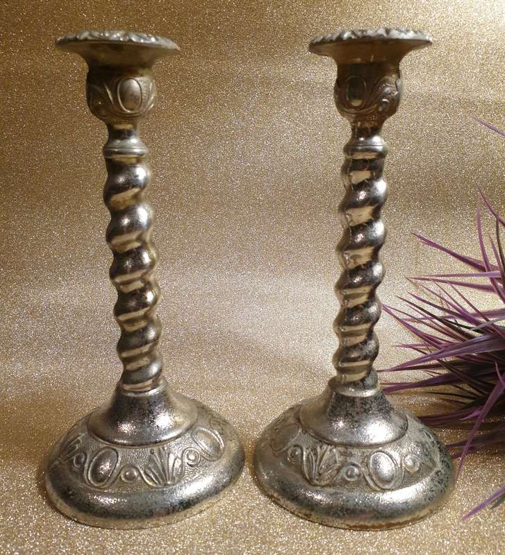 SET OF CANDLE HOLDERS | METAL | MADE IN ENGLAND |