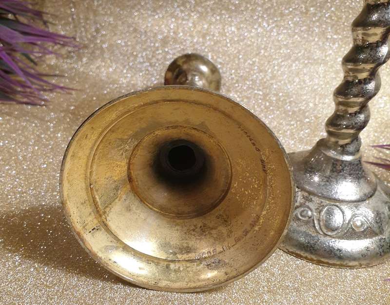 SET OF CANDLE HOLDERS | METAL | MADE IN ENGLAND |
