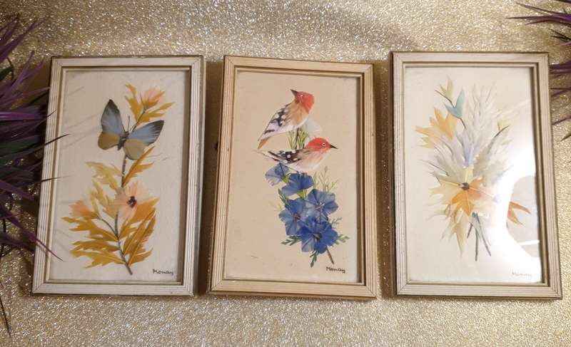 Vintage 3D Feather Pictures | SIGNED |