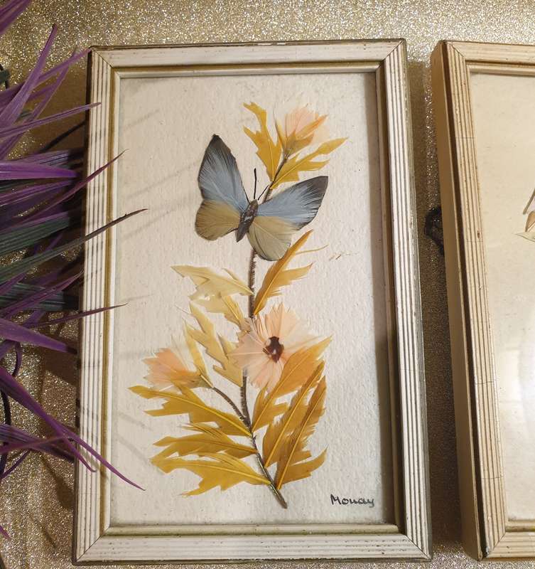 Vintage 3D Feather Pictures | SIGNED |