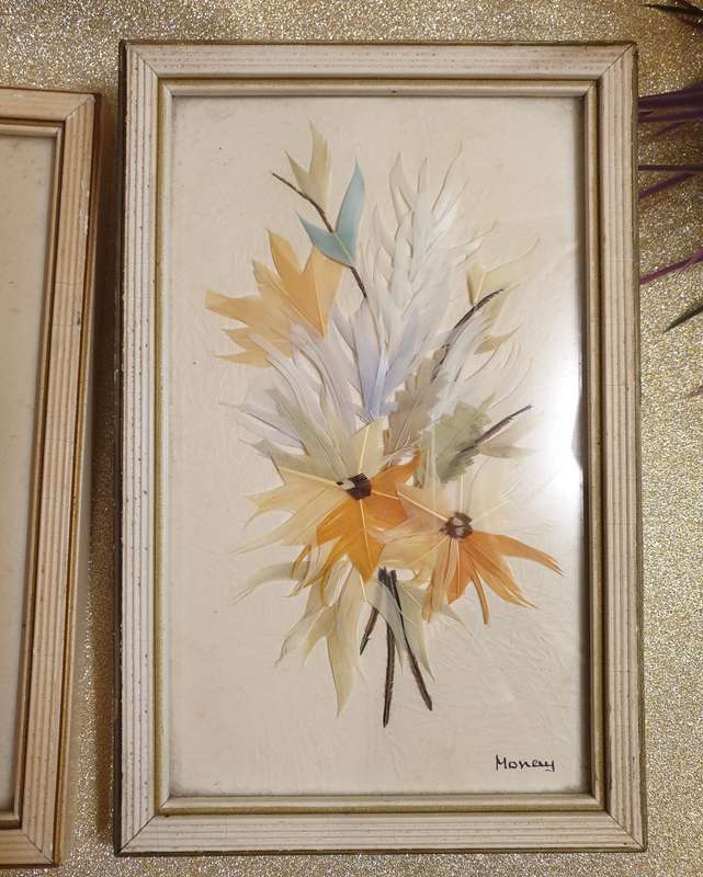 Vintage 3D Feather Pictures | SIGNED |