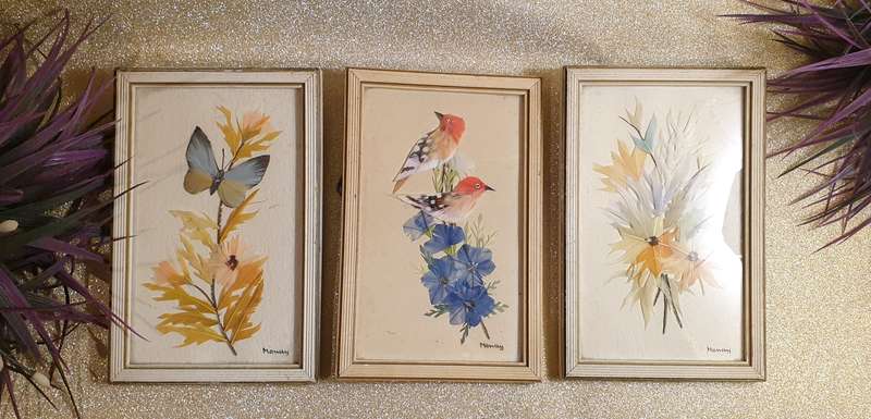 Vintage 3D Feather Pictures | SIGNED |