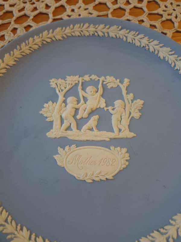 Wedgwood Blue Jasperware 1982 Mother's  Plate