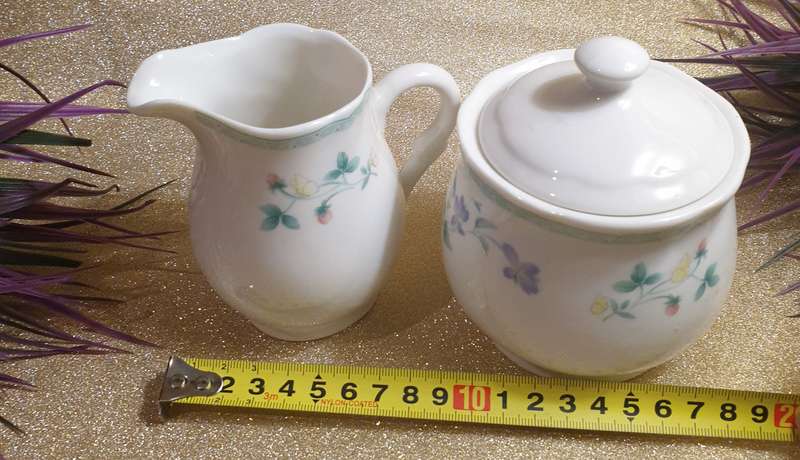 Regent bone china porcelain Milk Pourer with Sugar Bowl
