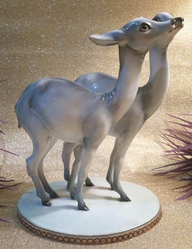 RARE FIND !!! Pair of fawns  | Guido Cacciapuoti |
