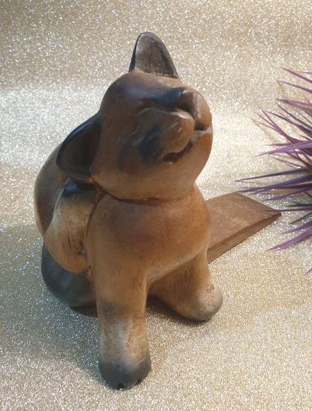 Wooden Cat Doorstop