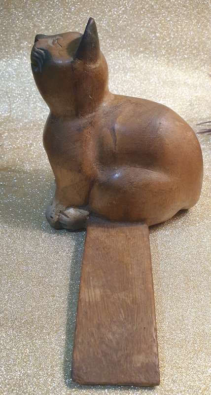 Wooden Cat Doorstop