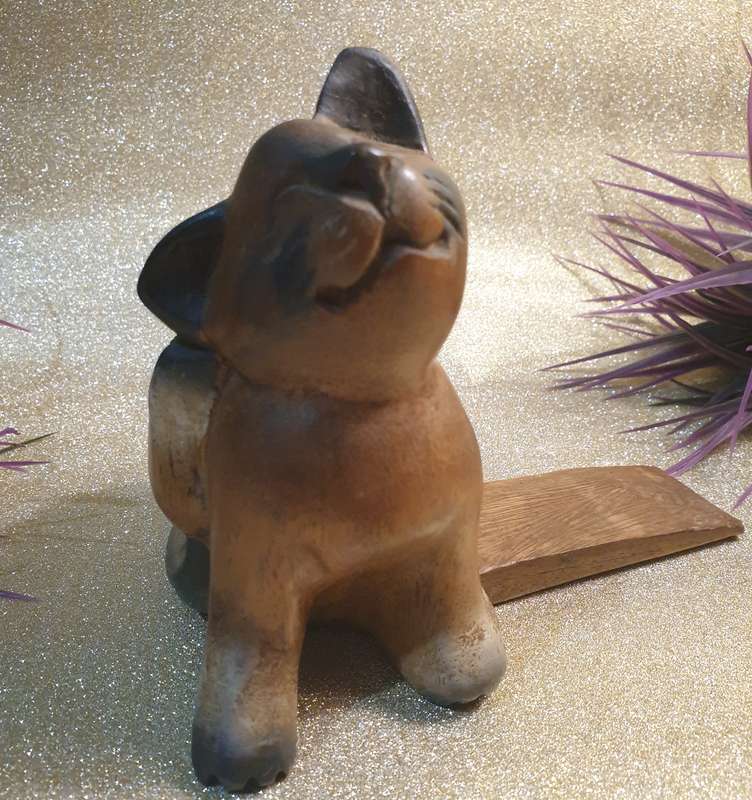 Wooden Cat Doorstop