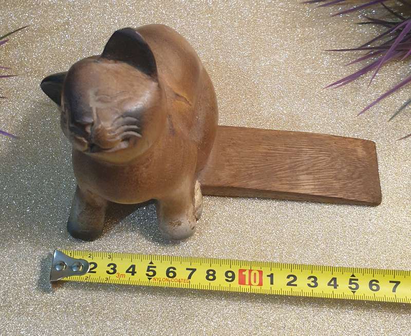 Wooden Cat Doorstop