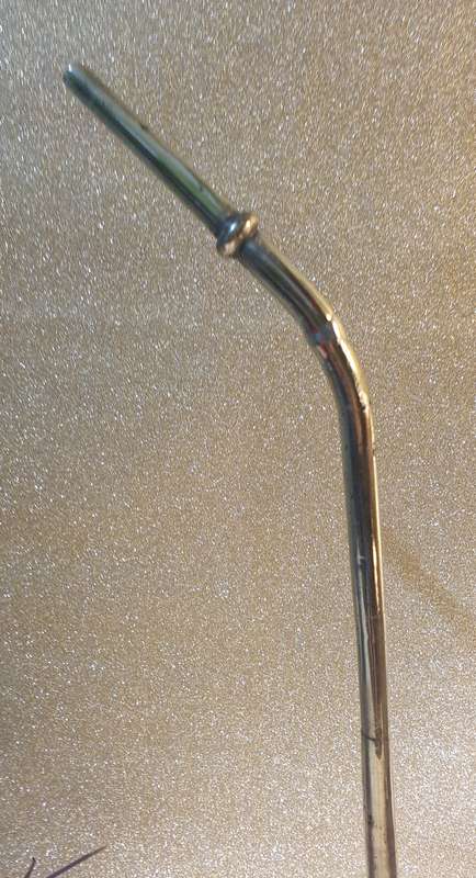 A Chinese white metal opium pipe