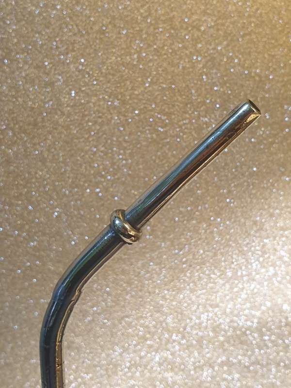 A Chinese white metal opium pipe