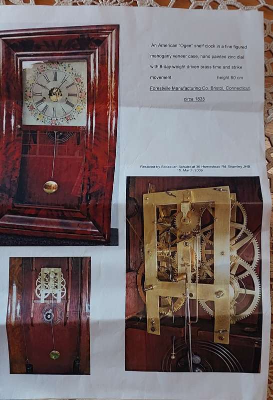 1835 American "OGEE" clock 80 cm tall