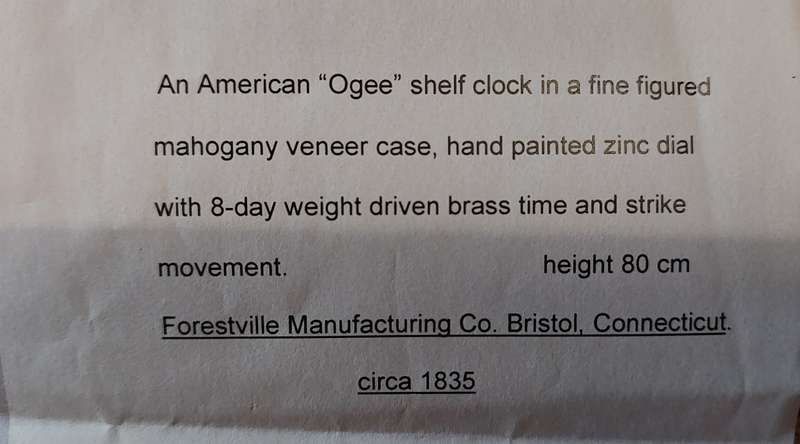 1835 American "OGEE" clock 80 cm tall
