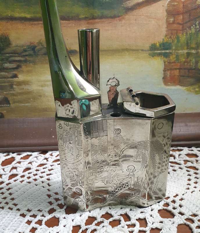 A Chinese white metal opium pipe | incomplete | 03 |
