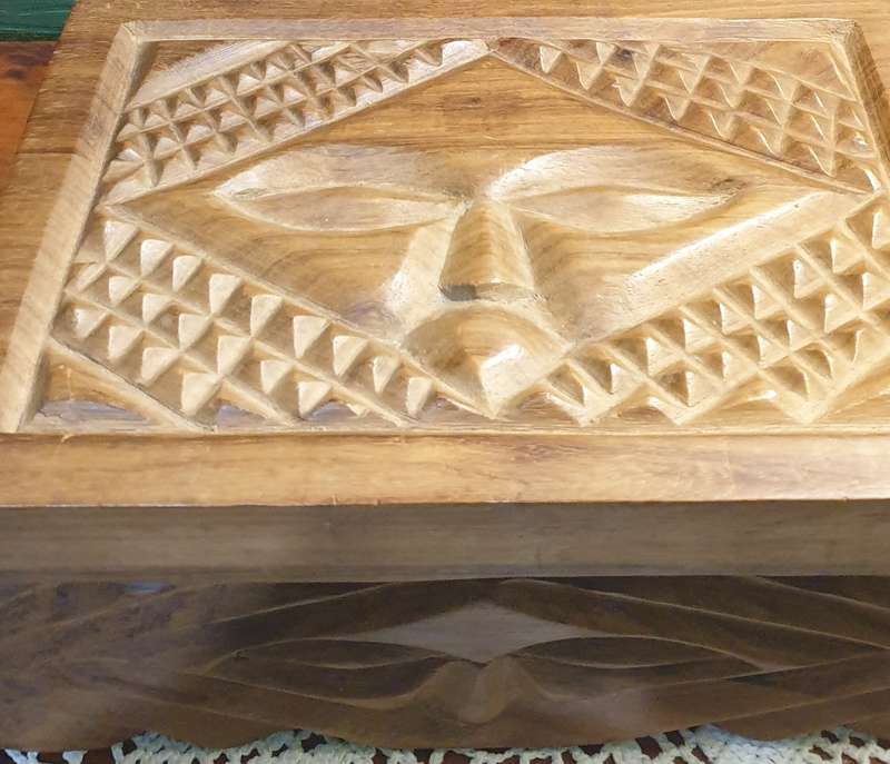 HEAVY WOODEN STORAGE JEWELRY BOX