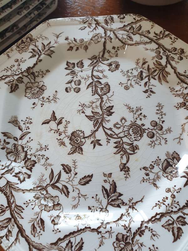 Vintage Johnson Brothers Hyde park octagonal , ironstone made in England 1980s