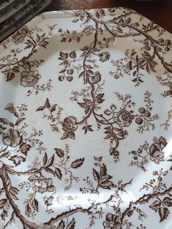 Vintage Johnson Brothers Hyde park octagonal , ironstone made in England 1980s