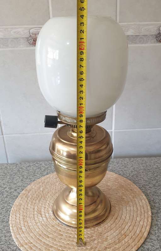 VINTAGE Oil Lamp with Glass Shade
