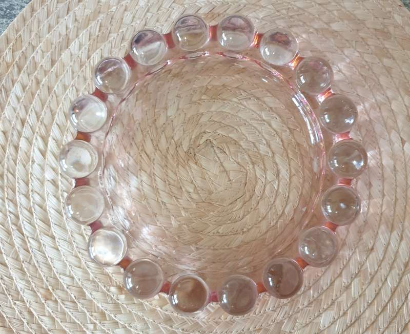 Vintage Pink Nova Bubble Glass Ashtray