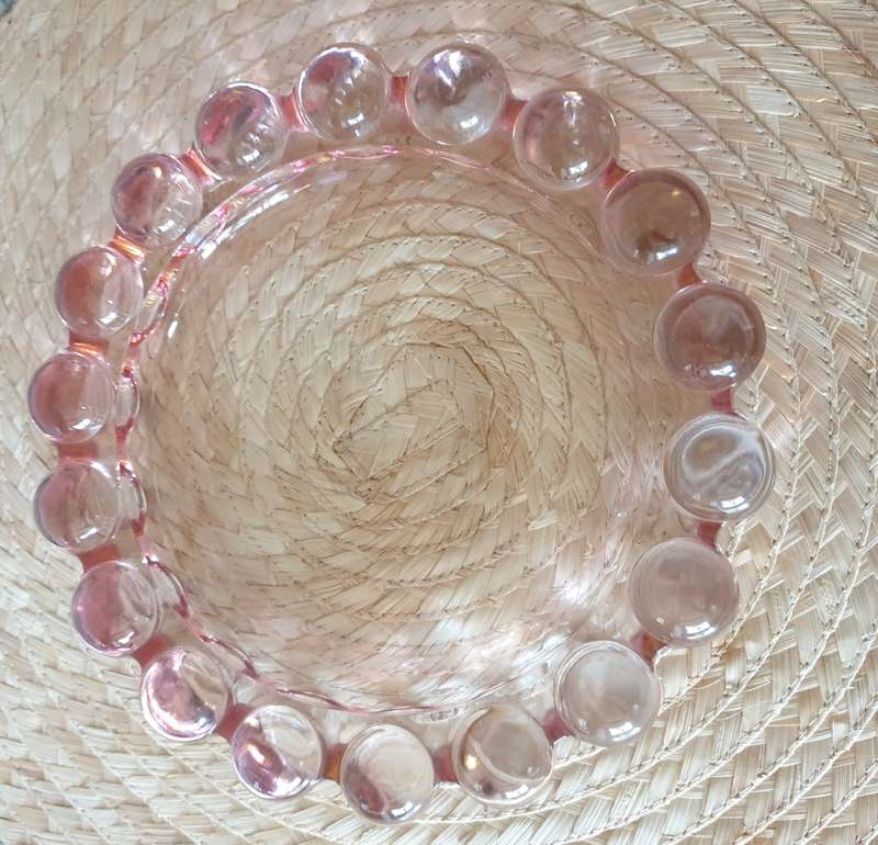 Vintage Pink Nova Bubble Glass Ashtray