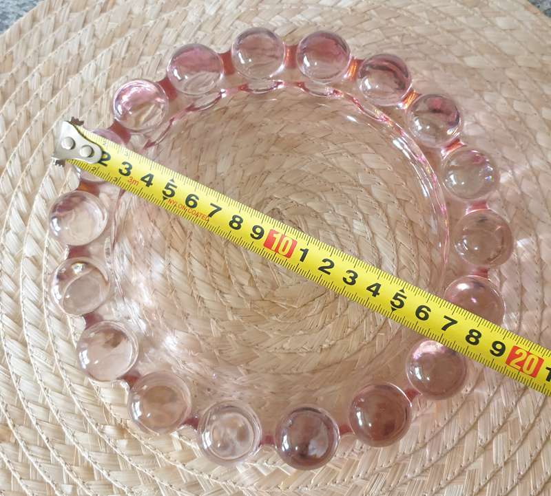 Vintage Pink Nova Bubble Glass Ashtray
