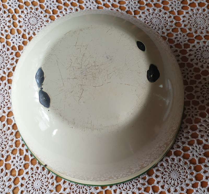 Vintage Enamel Prep Bowl