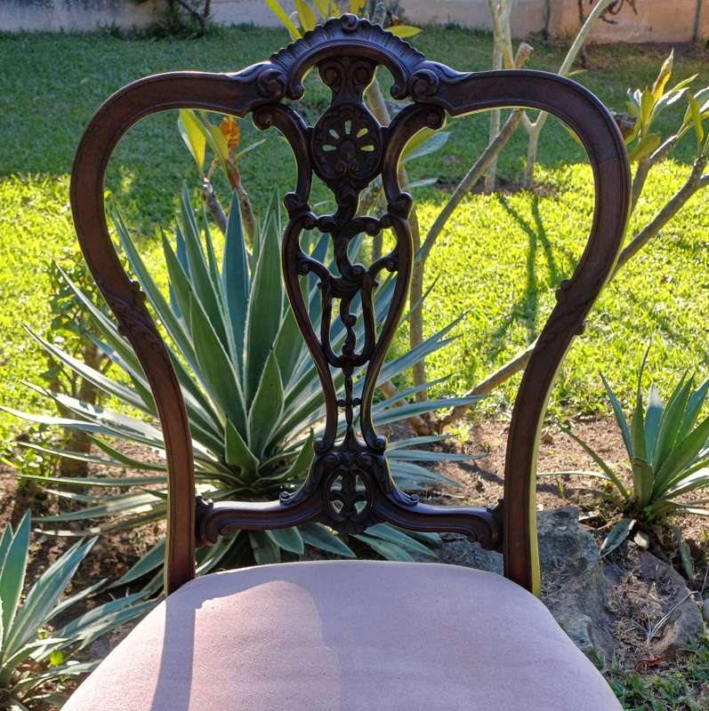 Victorian Carved Rosewood Parlor Accent Slipper Chair
