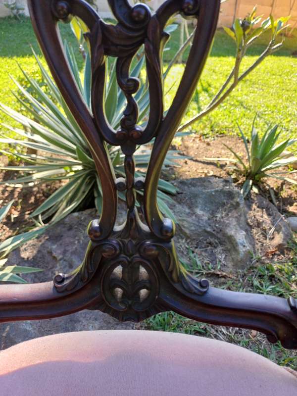 Victorian Carved Rosewood Parlor Accent Slipper Chair