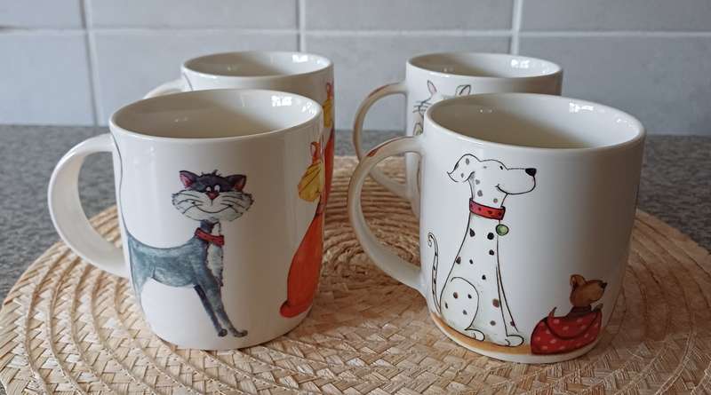 Cats & Dogs Coffee Mug Set 4 | 360ml |
