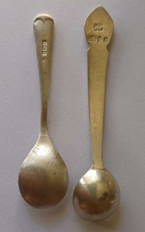 Vintage Sterling Silver Hallmarked Salt or Condiment Spoons