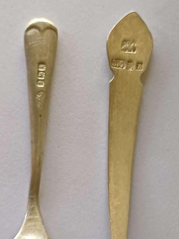 Vintage Sterling Silver Hallmarked Salt or Condiment Spoons