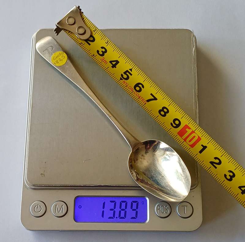 Antique Sterling Silver Spoon  Hallmarked 1825  Exeter  13.89g
