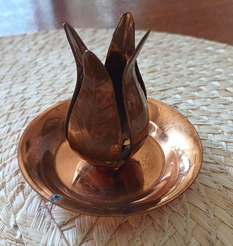 1980'S COPPER PLATED CANDLE HOLDER