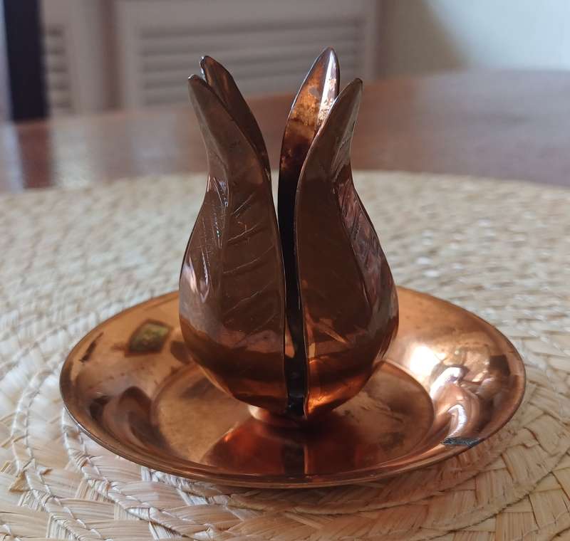 1980'S COPPER PLATED CANDLE HOLDER