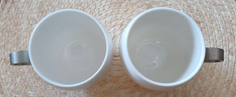 SET OF WHITE COFFEE MAGPPIE MUGS