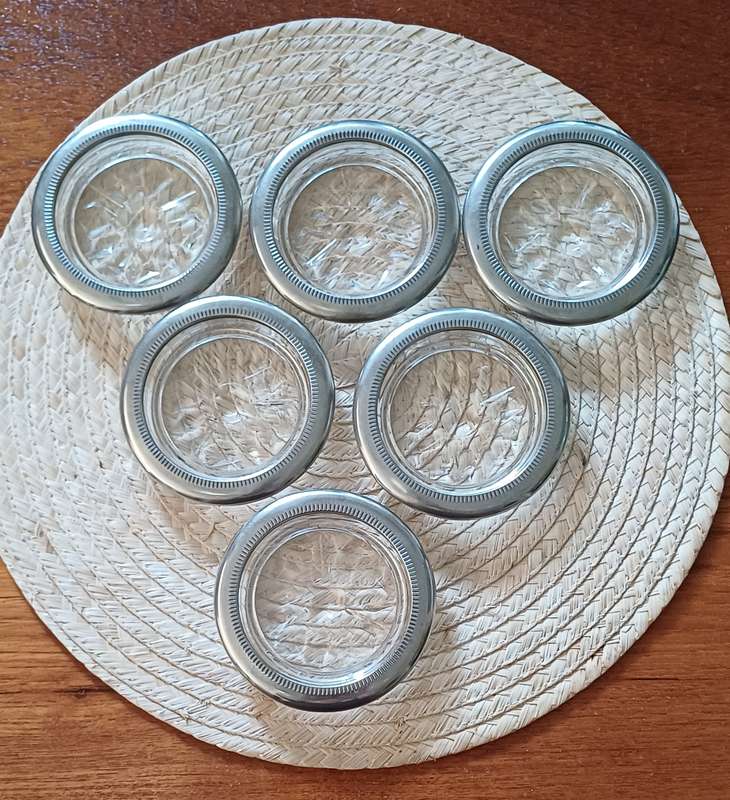 6 SILVER PLATED Coasters | 10 cm wide each |