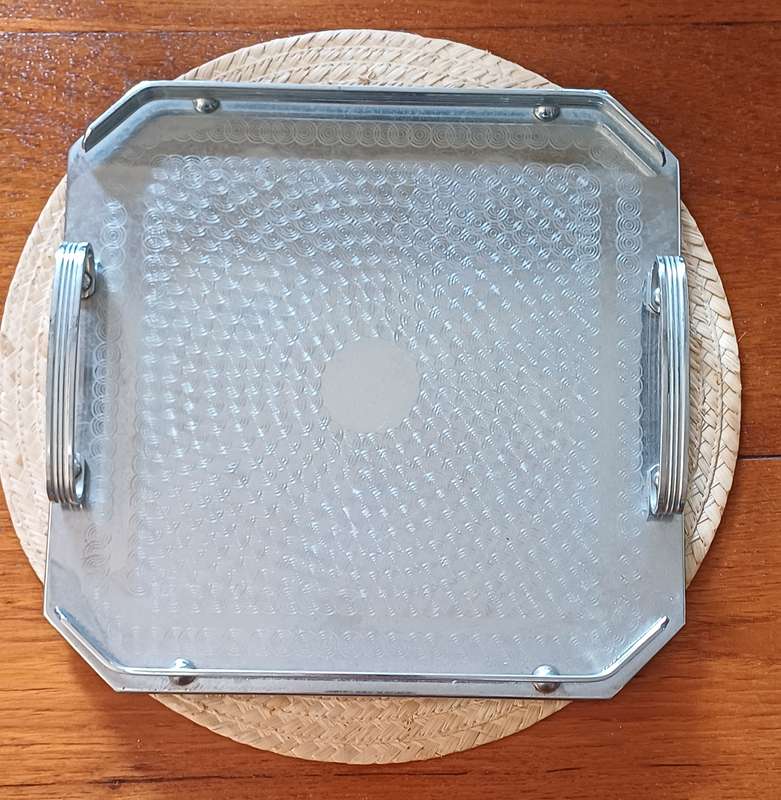 Vintage Retro Australian Ranleigh Stainless Steel Drinks Serving Tray
