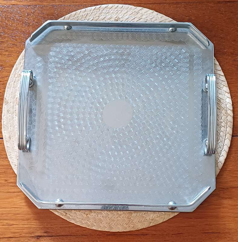 Vintage Retro Australian Ranleigh Stainless Steel Drinks Serving Tray