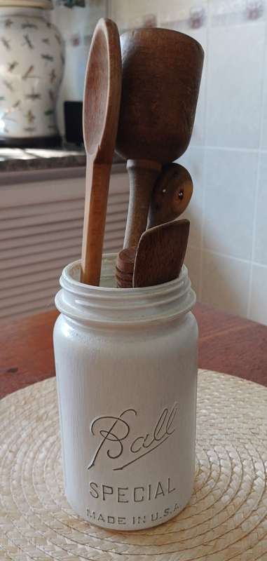 Vintage Ball Bottle with Utensils